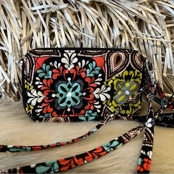 New VERA BRADLEY Sierra 2015 All in One Wristlet Brown Orange Lipstick Case - Picture 7 of 13